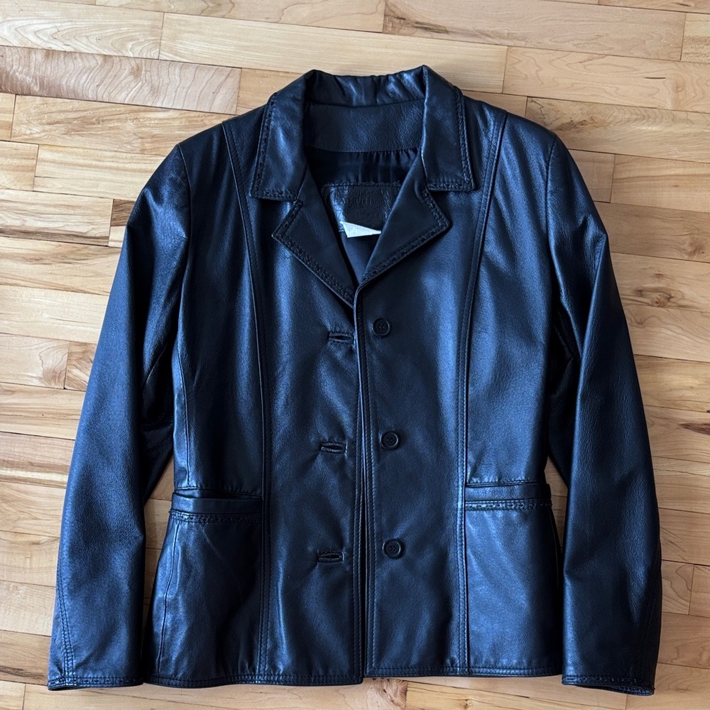 Made in Canada Black Leather Jacket